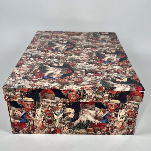 Tri-Coastal Design Large Storage Box - Old World Victorian Christmas Santa Angel - Picture 4 of 10